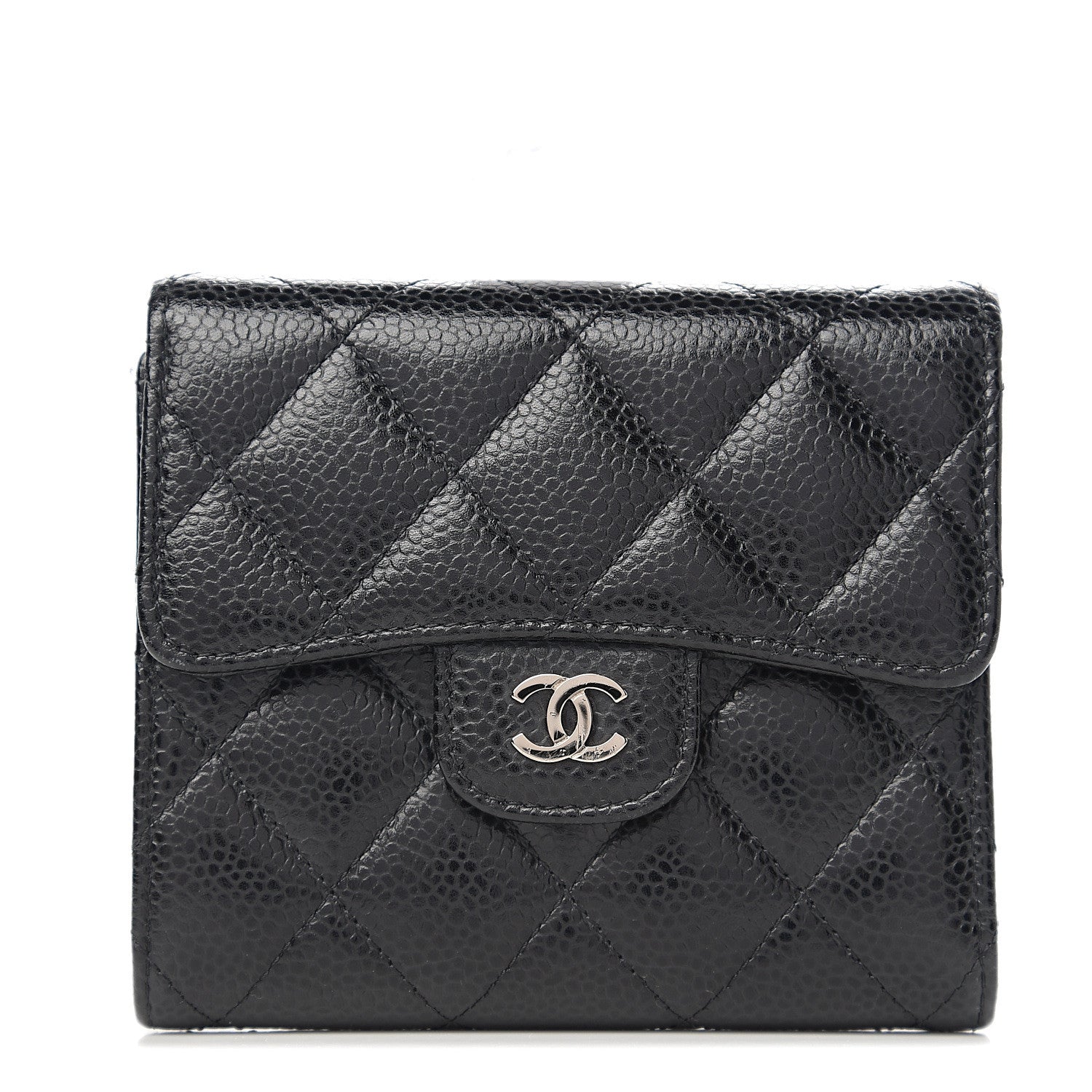 Chanel Caviar Quilted Compact Flap Wallet Black 1 of 7