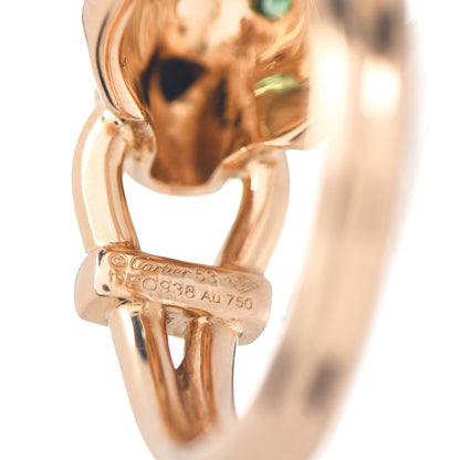 Cartier 18K Yellow Gold Diamond Black Lacquer Tsavorite Panthere De Cartier Ring 53 6.5 5 of 6