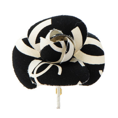 Chanel Canvas CC Camellia Pin Brooch Black 1 of 5
