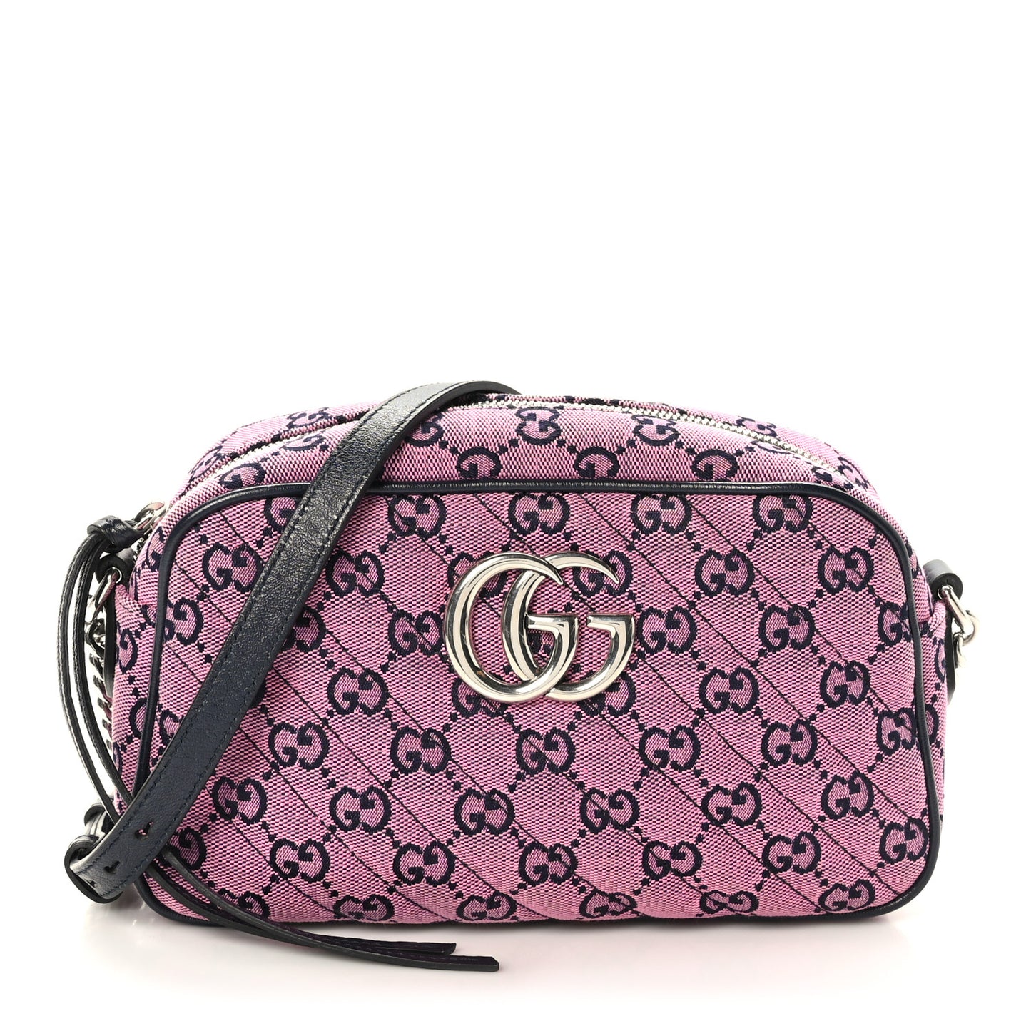 Monogram Multicolor Matelasse Diagonal Small GG Marmont Chain Shoulder Bag Pink Blue