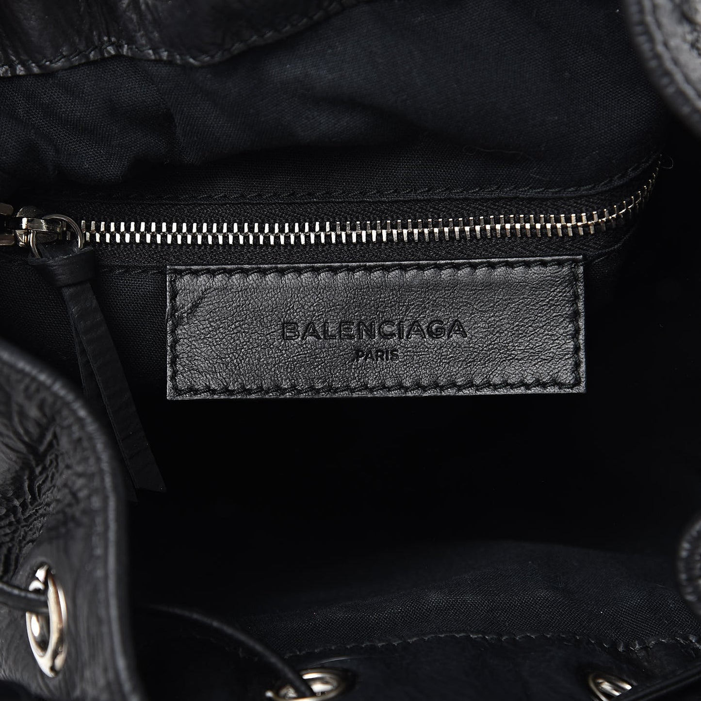 Matte Goatskin Rubber Covered Classic Hardware Mini Pompon Black