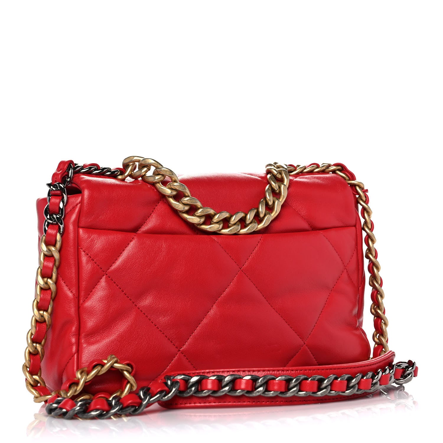 Chanel Lambskin Quilted Medium Chanel 19 Flap Red 3 of 16