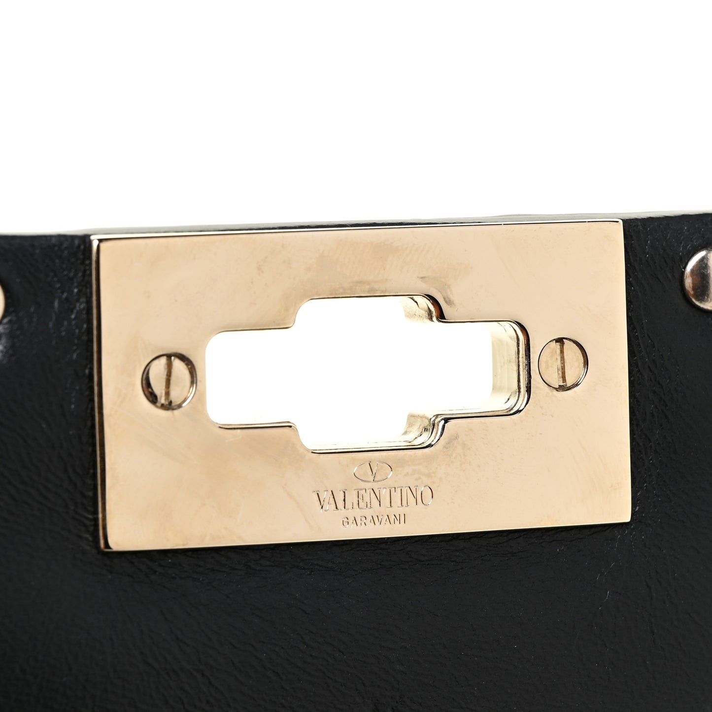 Metallic Wrinkled Lambskin Rockstud Spike Wallet on Chain Mekong