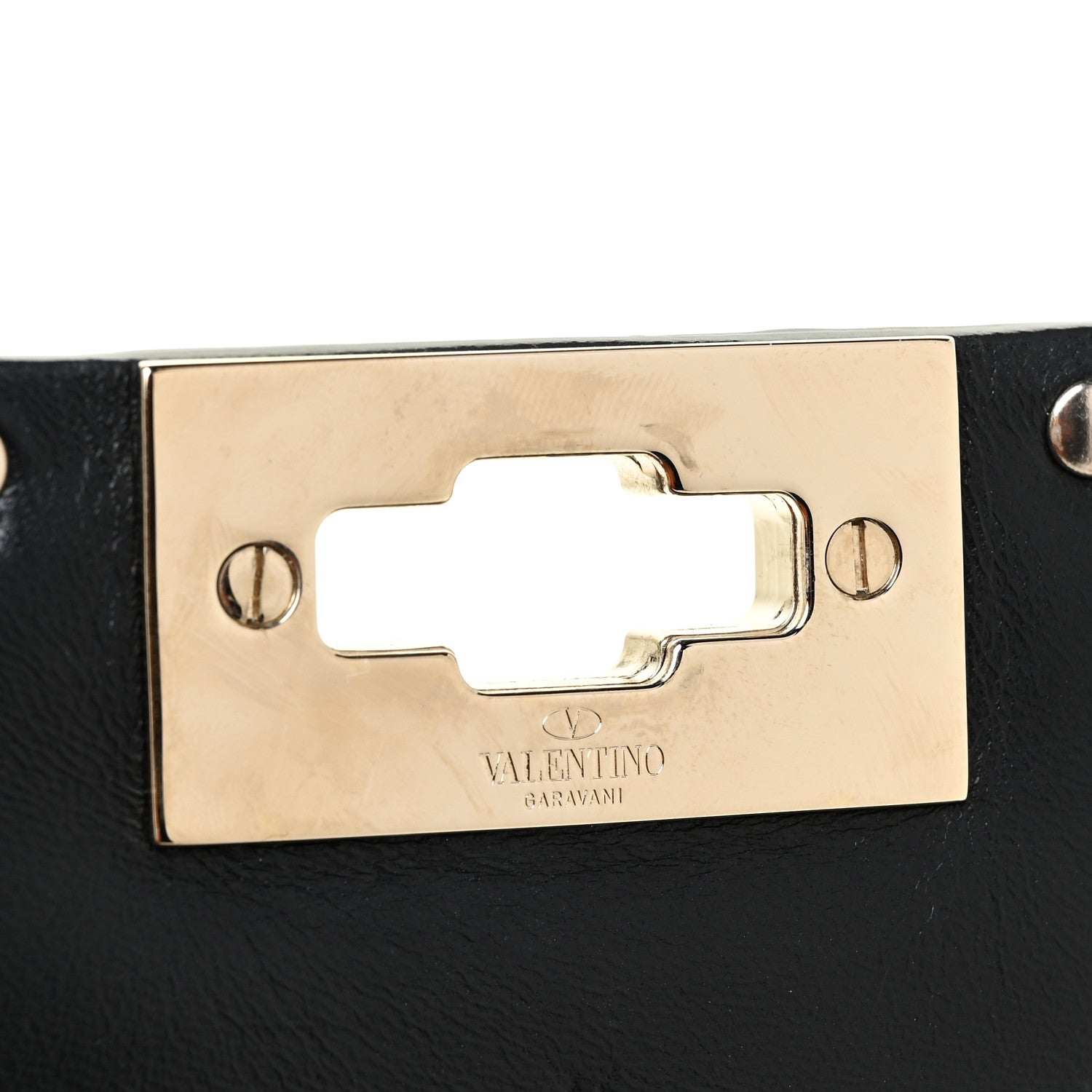 Valentino Garavani Metallic Wrinkled Lambskin Rockstud Spike Wallet on Chain Mekong 10 of 10