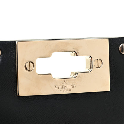 Valentino Garavani Metallic Wrinkled Lambskin Rockstud Spike Wallet on Chain Mekong 10 of 10
