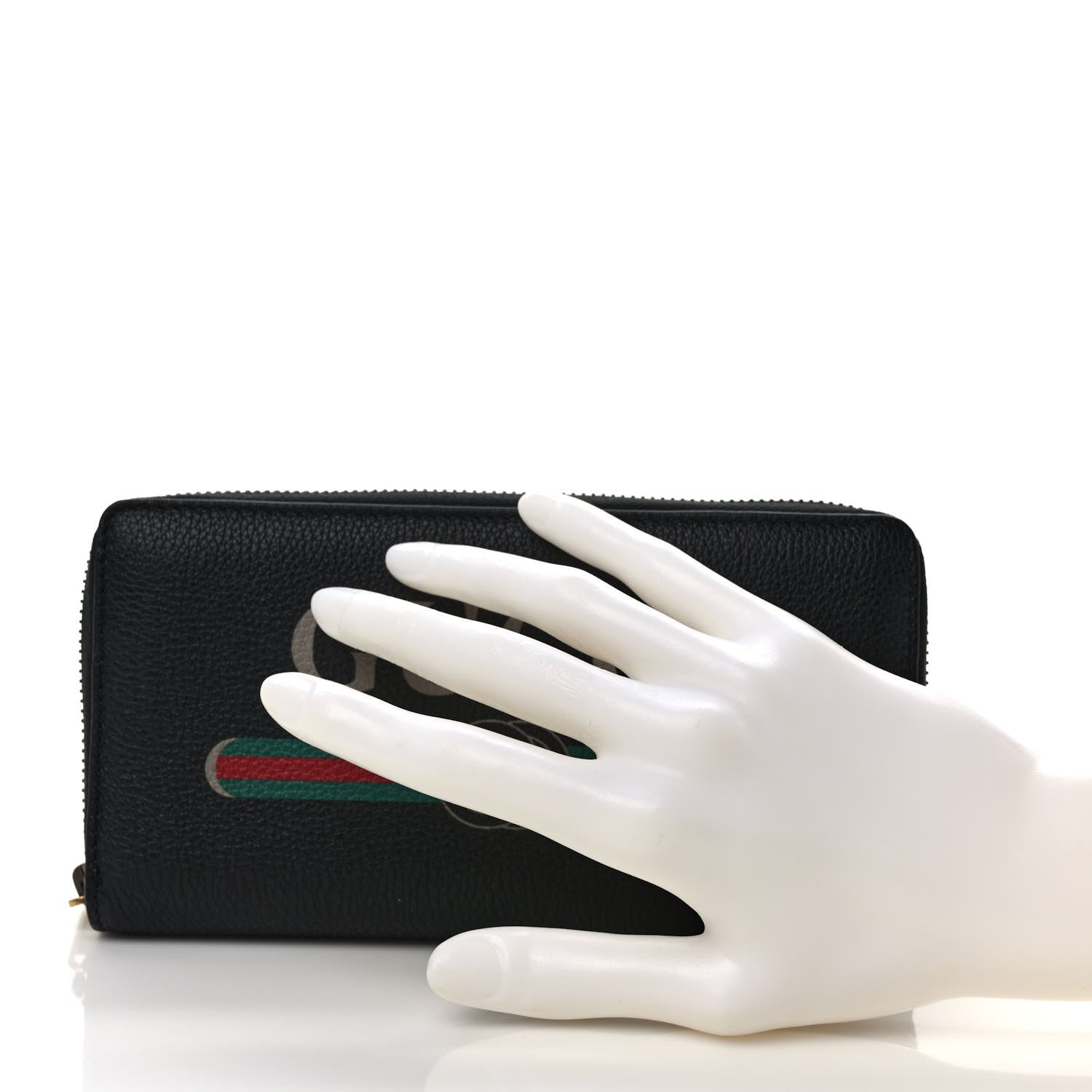 Gucci Calfskin Logo Zip Around Wallet Black 2 of 7