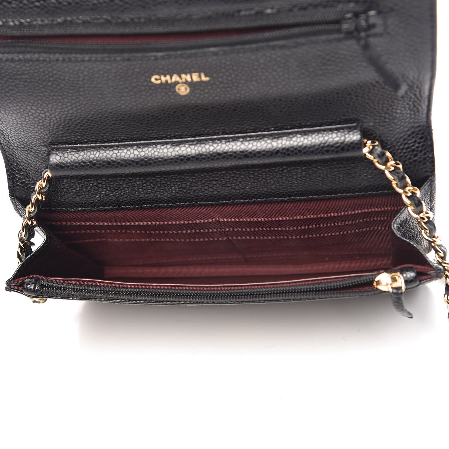 Caviar Quilted Wallet On Chain WOC Black