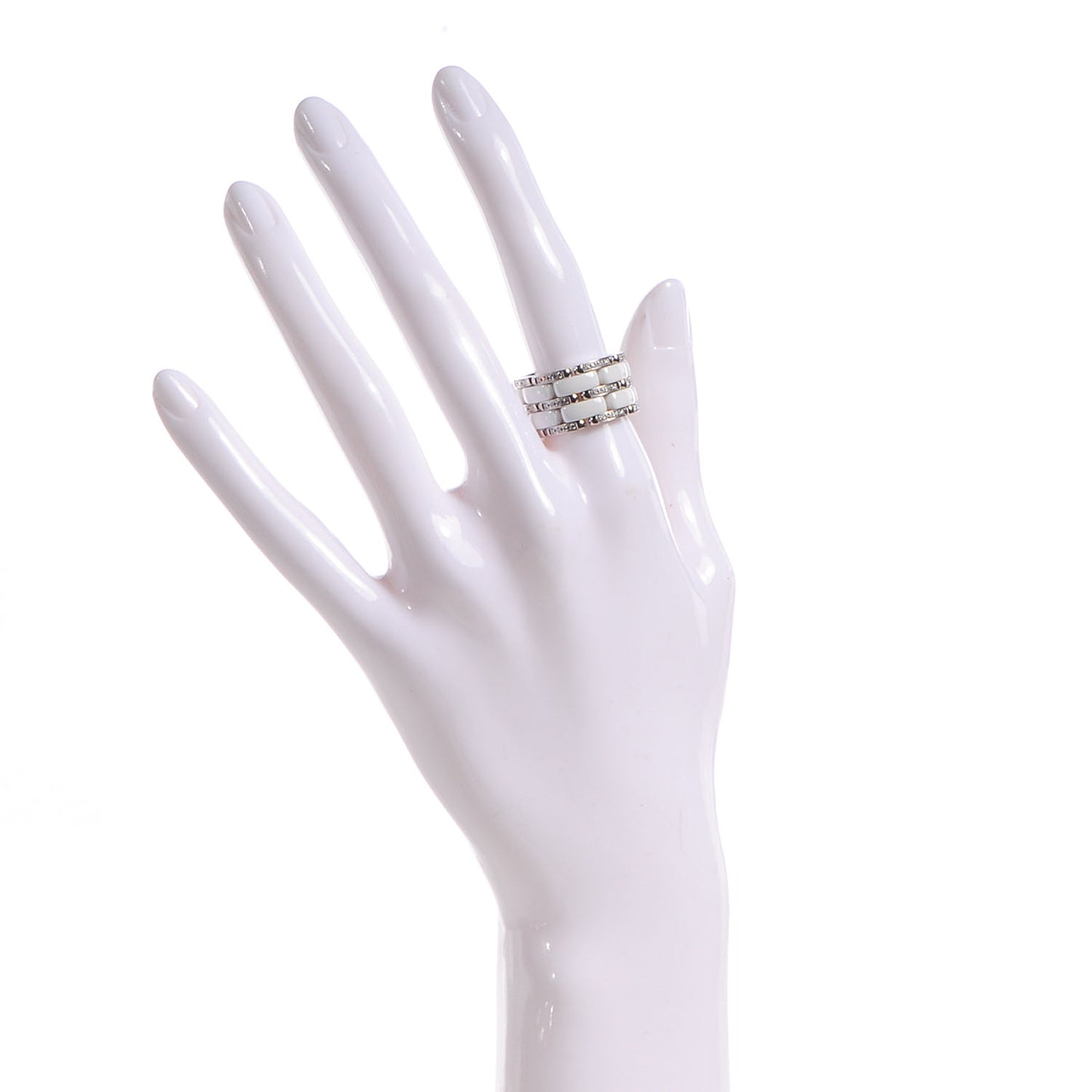 18k White Gold Diamond Ceramic Large Ultra Ring White 7.5