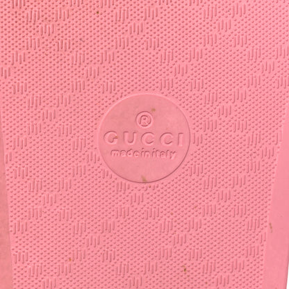 Gucci Rubber GG Monogram Perforated Womens Slide Sandals 39 Rose Box 6 of 6
