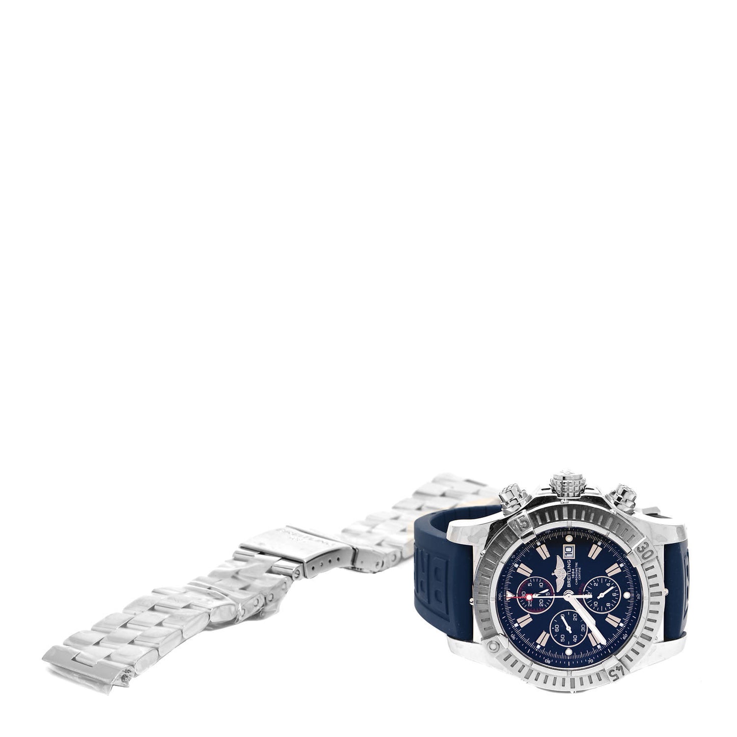 Stainless Steel Rubber 48mm Super Avenger Chronograph Automatic Watch Blue A13370