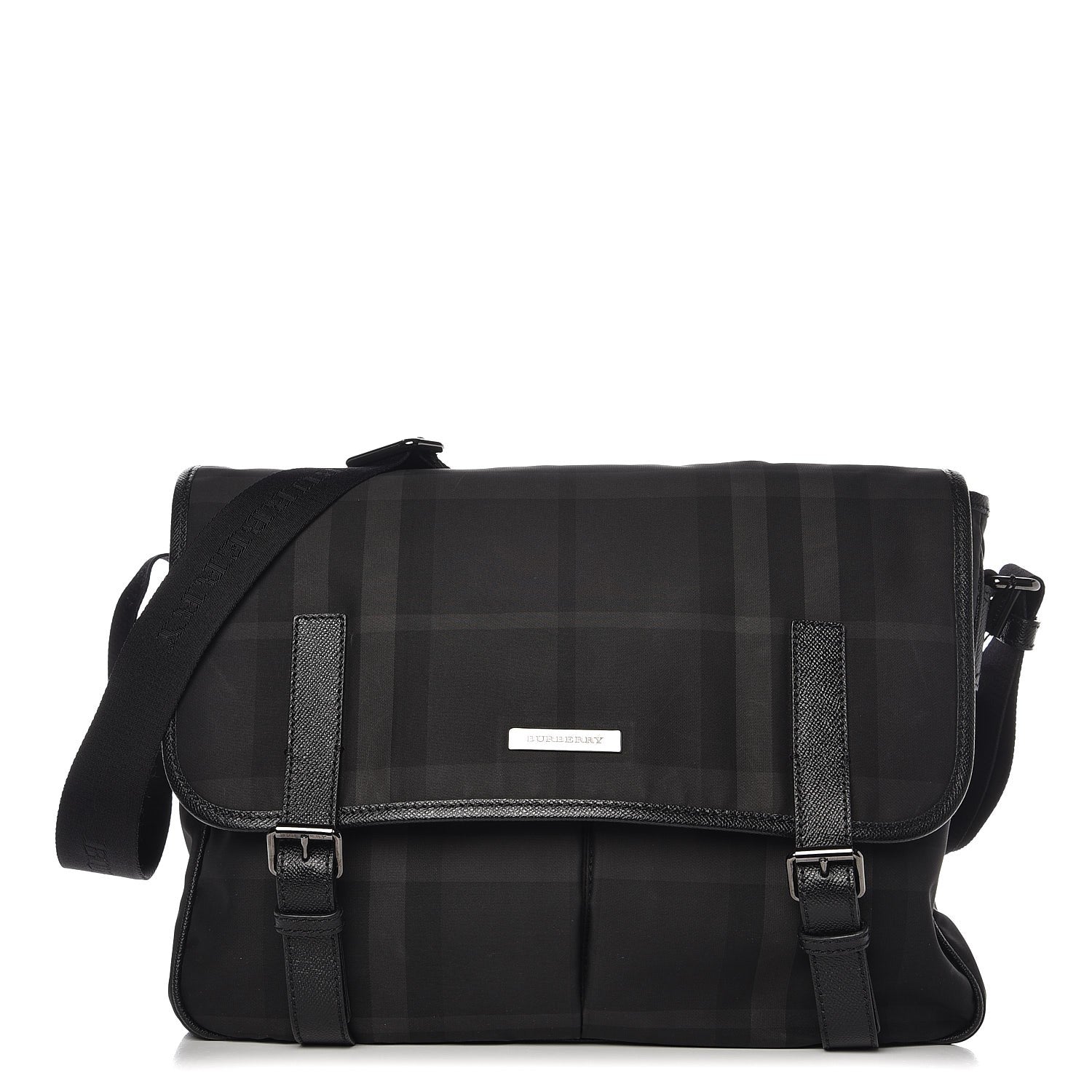Burberry Smoked Check Medium Elgin Messenger Bag Black 2 of 17