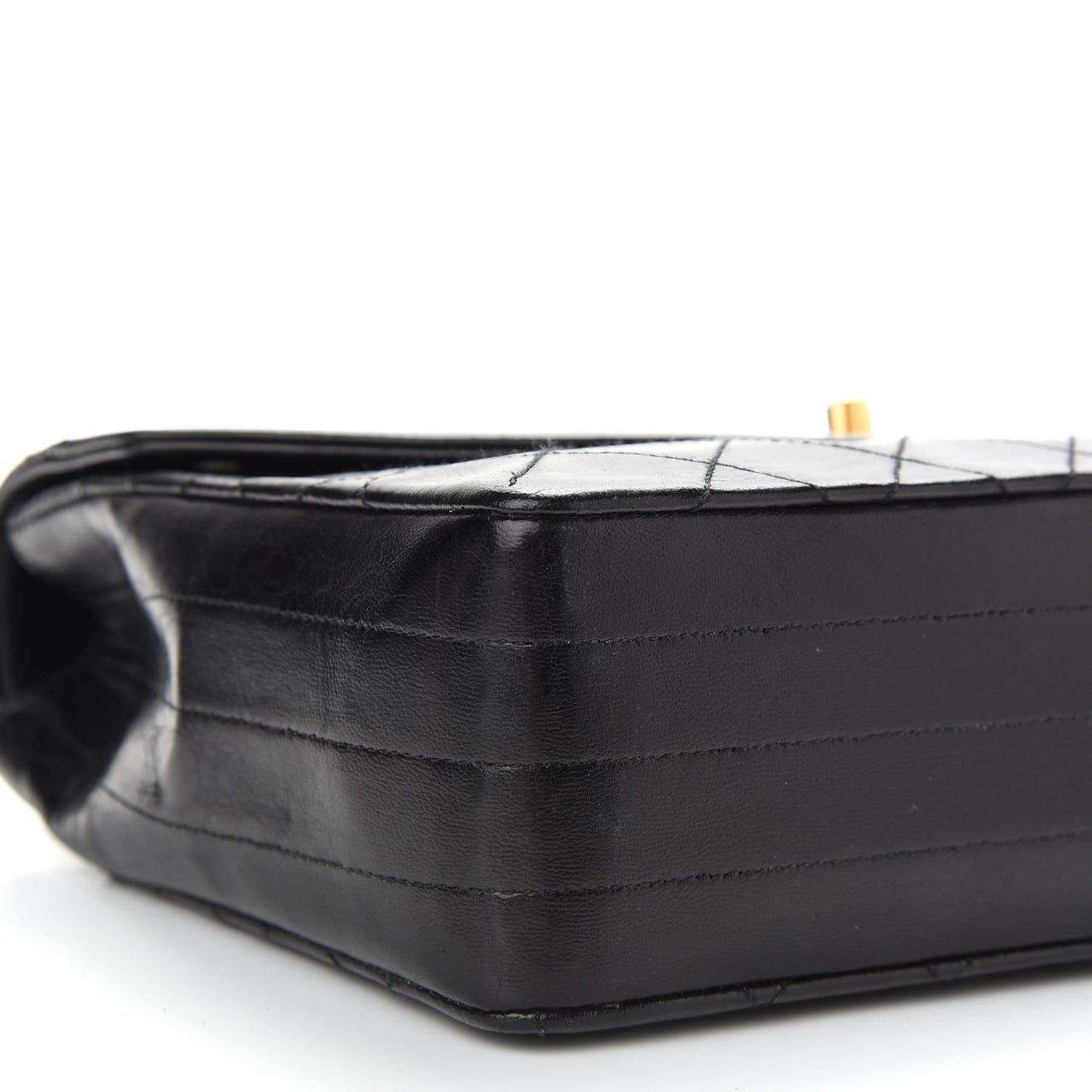 Lambskin Quilted Medium Single Flap Black