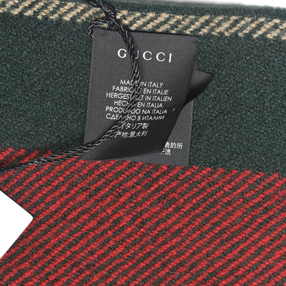 Gucci Wool Knit Stripe Scarf Red Green 5 of 5