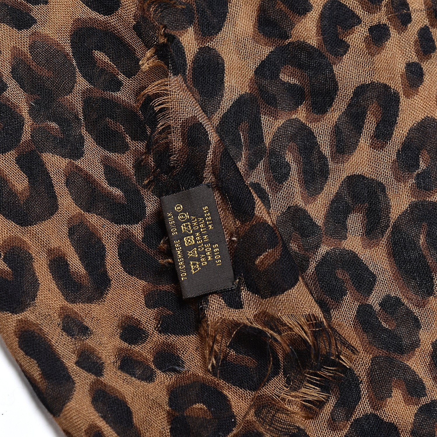 Louis Vuitton Cashmere Silk Leopard Etole Stole Marron 5 of 6