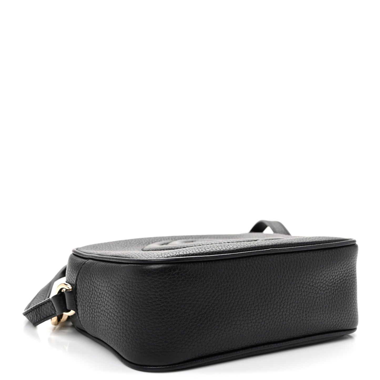 Pebbled Calfskin Small Soho Disco Bag Black