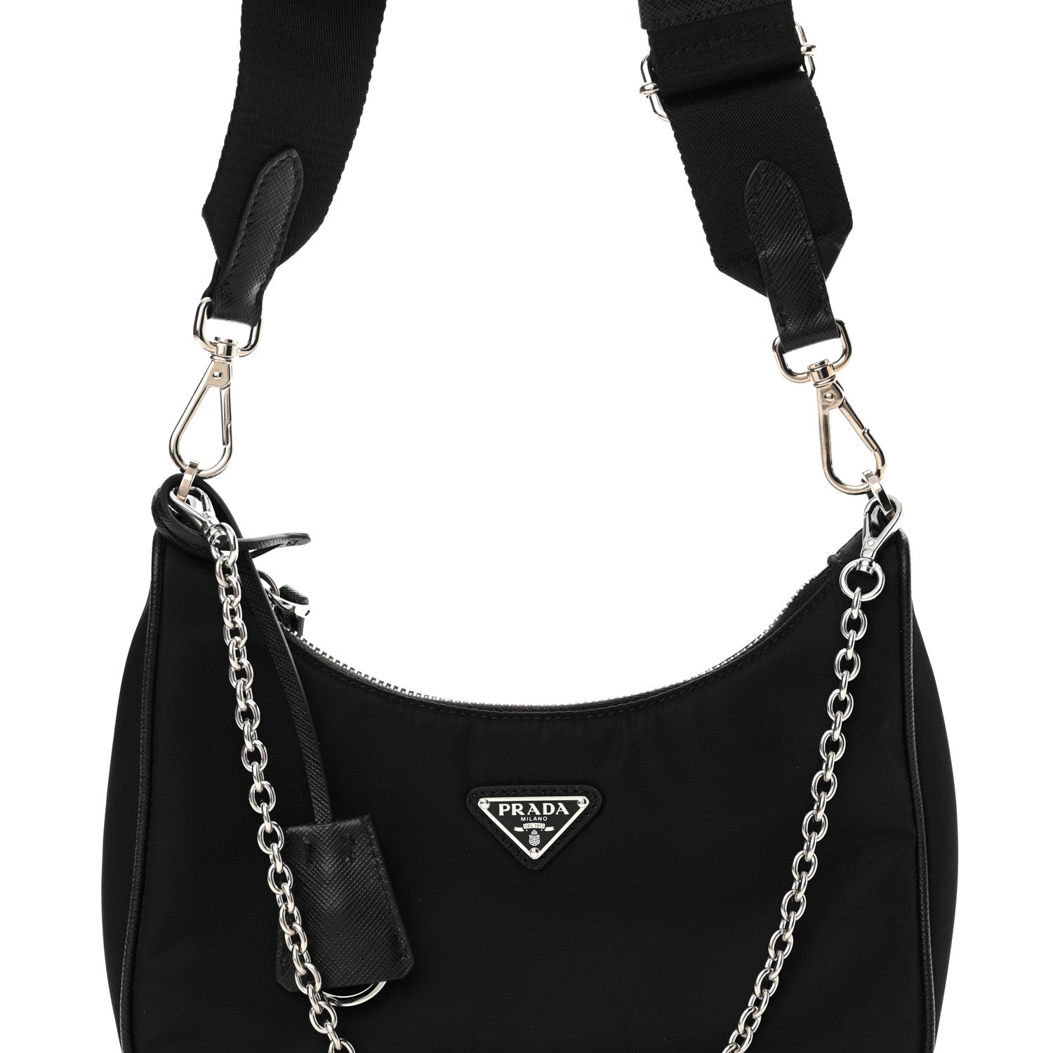 Prada Nylon Re-Edition 2005 Shoulder Bag Black 7 of 10
