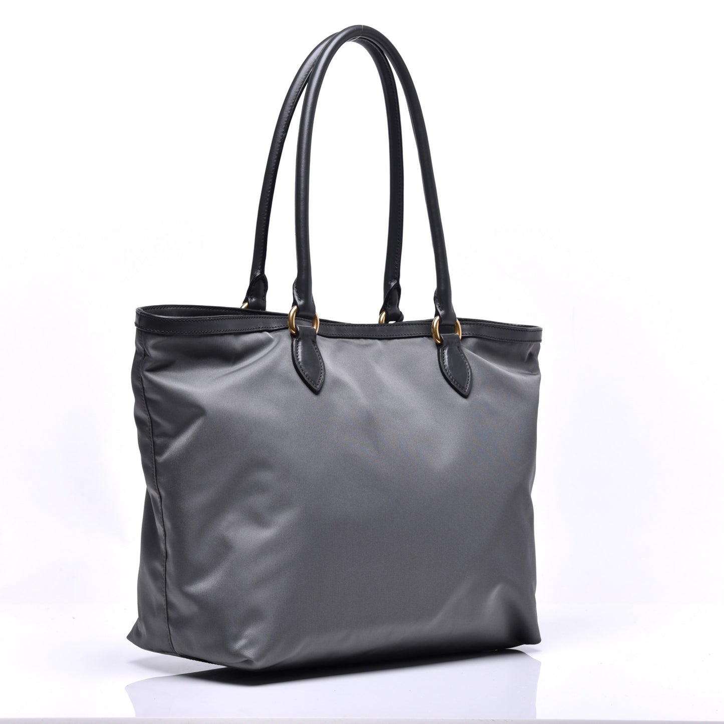 Tessuto Nylon Soft Calf Shopping Tote Ardesia