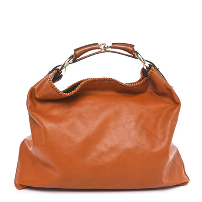 Gucci Calfskin Large Horsebit Chain Hobo Brown 1 of 10