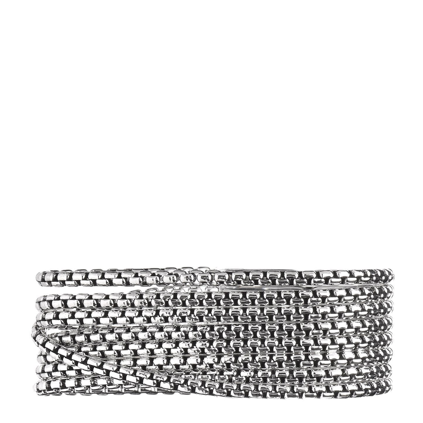 Sterling Silver Eight-Row Box Chain Bracelet
