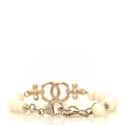 Chanel Pearl Crystal CC Bracelet Gold 3 of 5