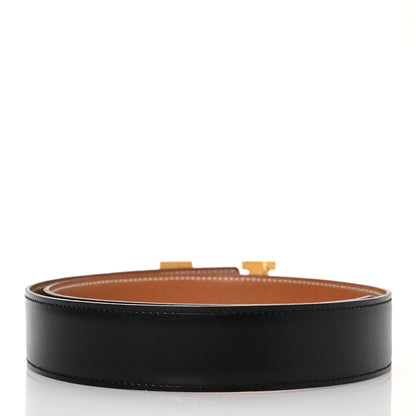 Hermes Box Epsom 32mm Constance H Belt 70 28 Black Gold 2 of 8