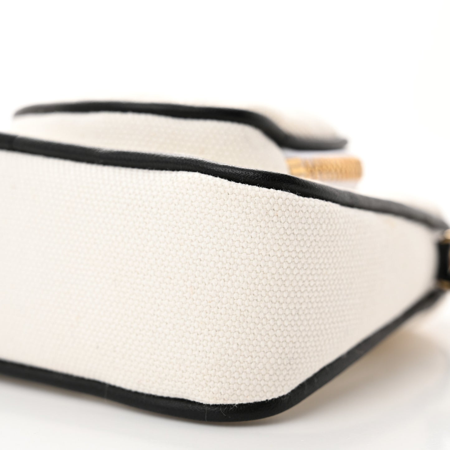 Canvas Calfskin Tennis Racket Mini Bag White Black