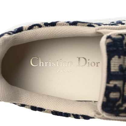 Christian Dior Canvas Oblique Embroidered Womens Solar Slip On Sneakers 38.5 Deep Blue 7 of 9