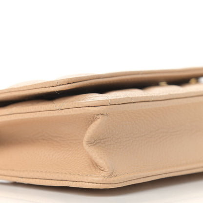 Chanel Caviar Quilted Wallet On Chain WOC Beige 10 of 12