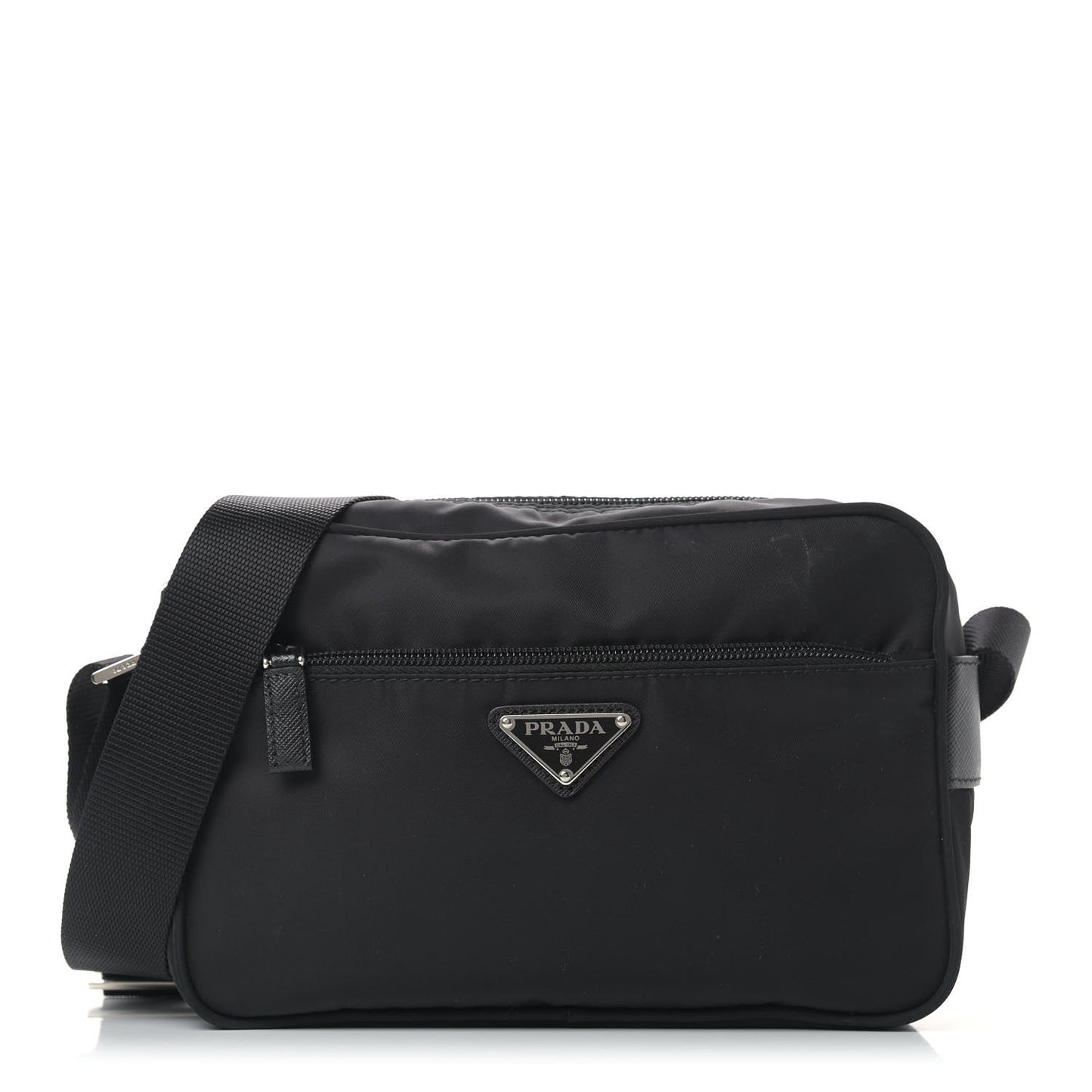 Nylon Tessuto Messenger Bag Black