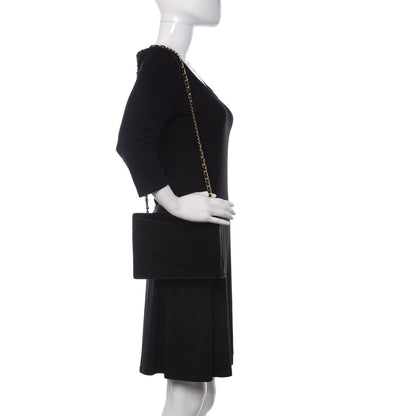 Chanel Suede Quilted CC Small Single Flap Black 2 of 8