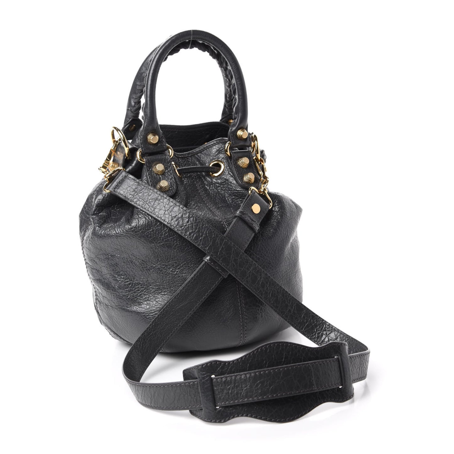 Agneau Giant 12 Gold Hardware Mini Pompon Gris Fossile