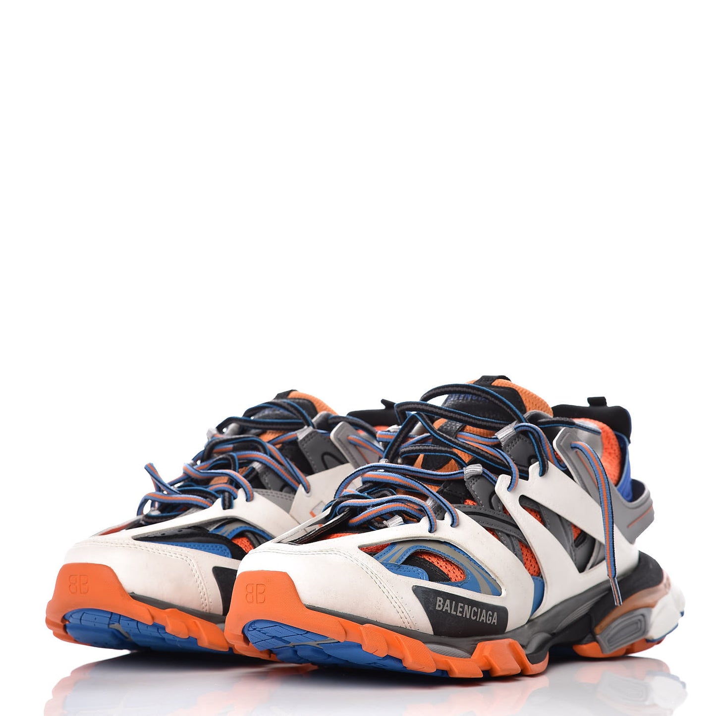 Mesh Nylon Mens Track Sneakers 43 Gris Orange White