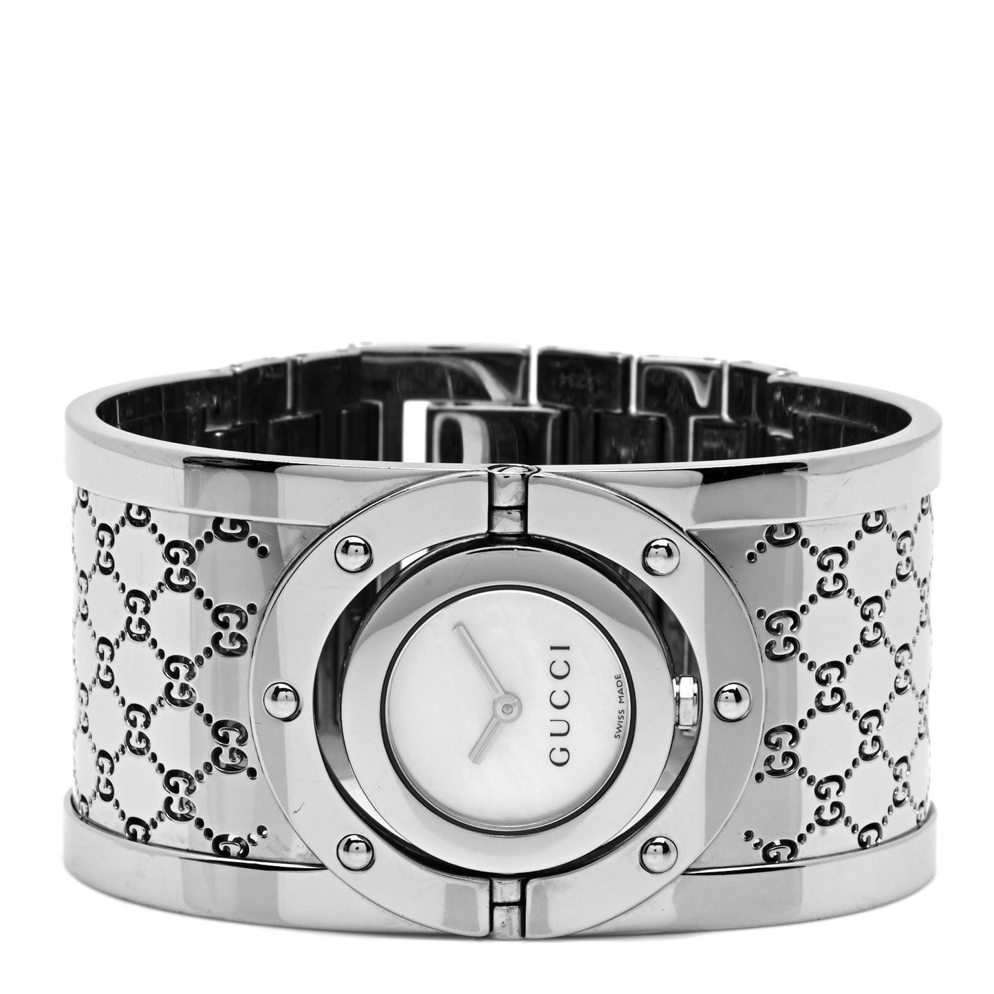 Stainless Steel Mother of Pearl 33mm Twirl Quartz Watch