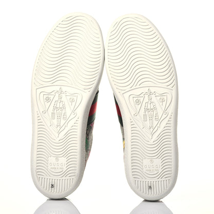 Gucci GG Supreme Monogram Flora Web Womens Ace Sneakers 35 Beige Multicolor Rosso 5 of 8
