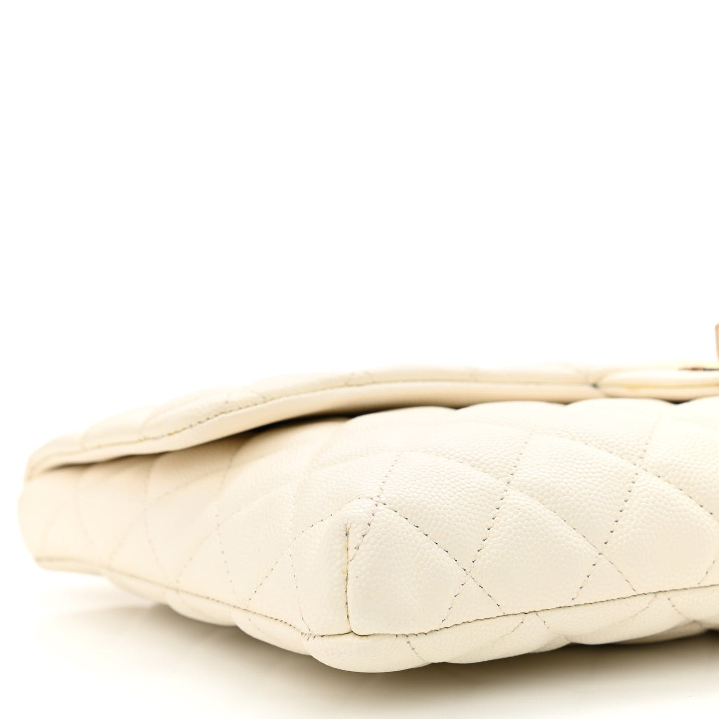 Caviar Quilted Flap Clutch White