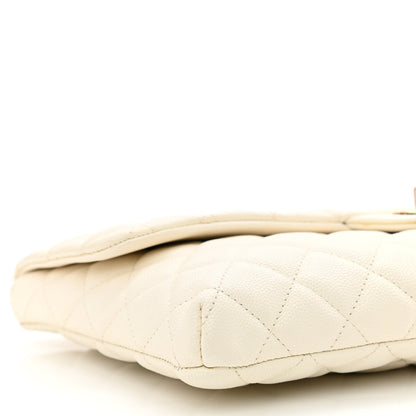 Chanel Caviar Quilted Flap Clutch White 9 of 11