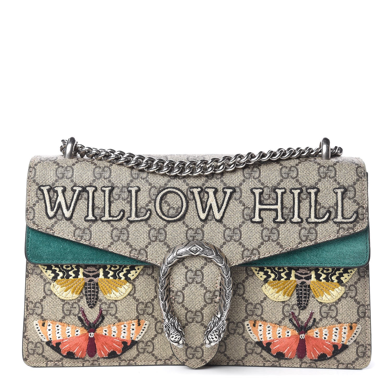 Gucci GG Supreme Monogram Willow Hill Embroidered Small Dionysus Shoulder Bag Emerald 1 of 11