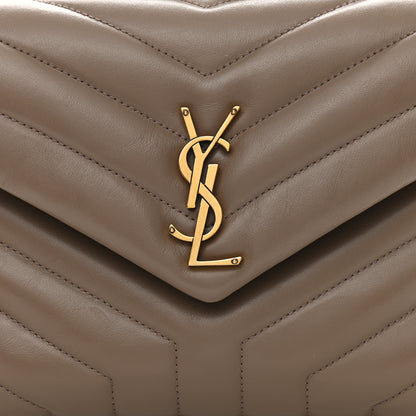 Saint Laurent Calfskin Y Quilted Monogram Small Loulou Chain Satchel Taupe 9 of 11