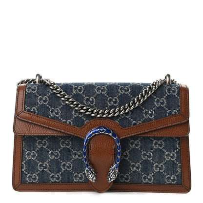 Gucci New Denim GG Monogram Dollar Calfskin Enamel Small Dionysus Shoulder Bag Blue Tea Cuir Epilog Electric Blue 1 of 9