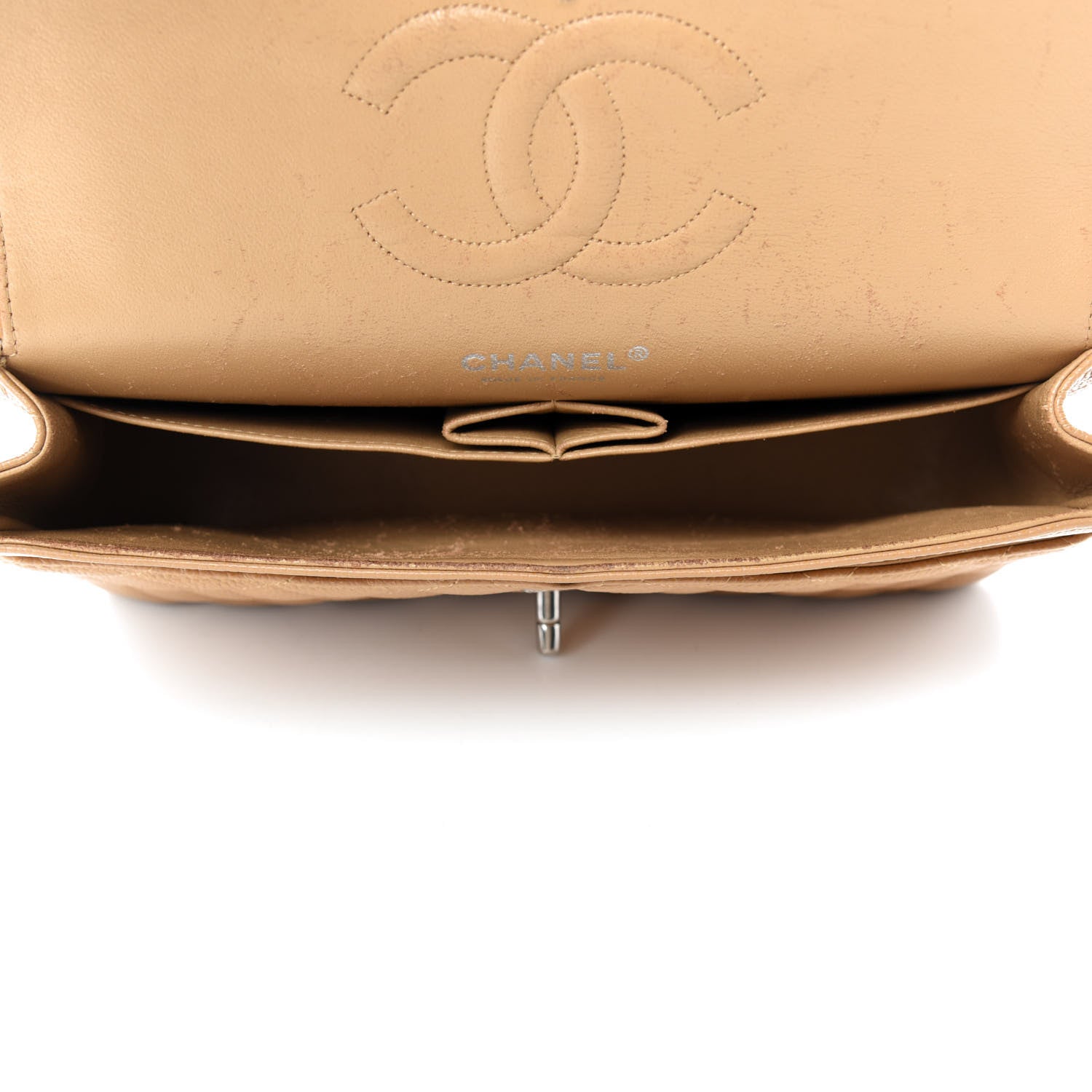 Chanel Caviar Quilted Medium Double Flap Beige 5 of 18