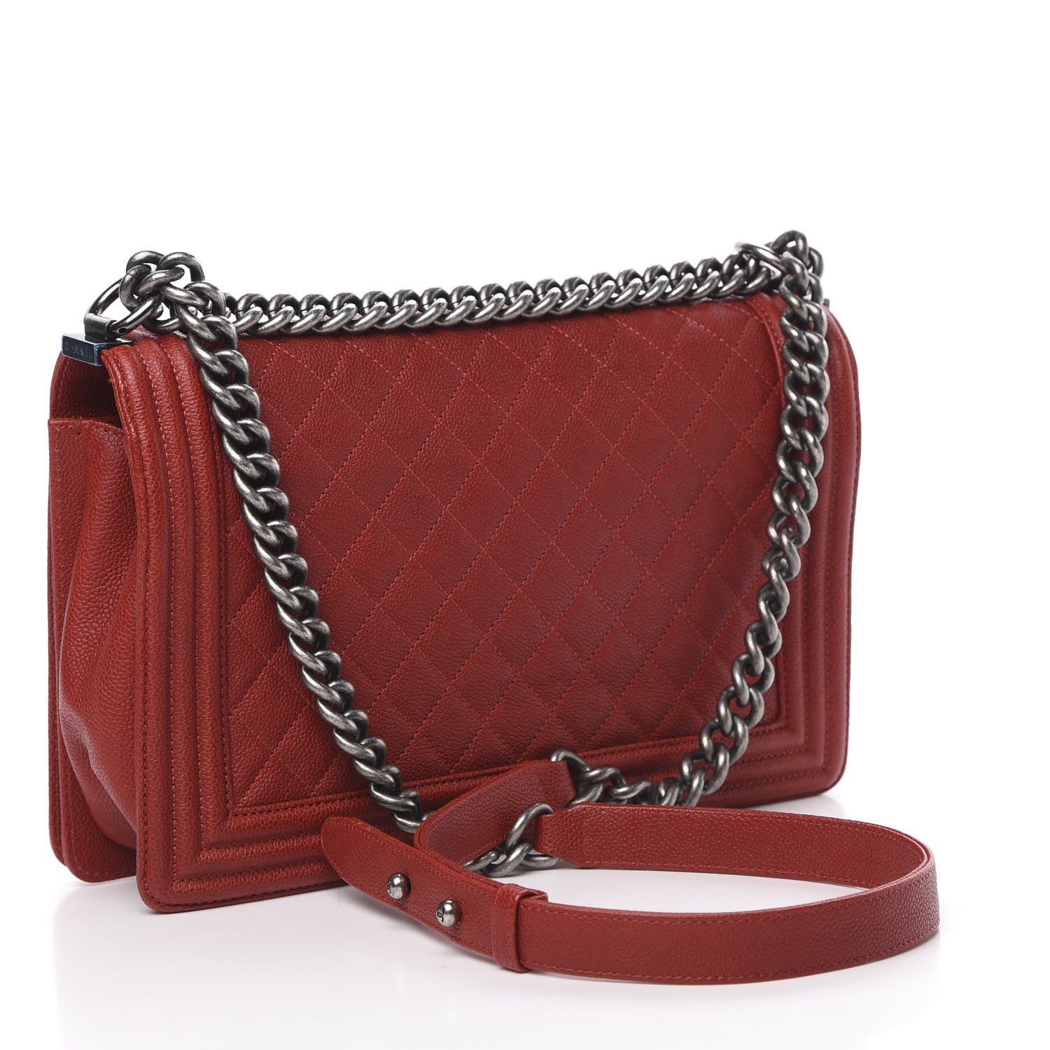 Chanel Caviar Quilted New Medium Boy Flap Dark Red 2 of 16