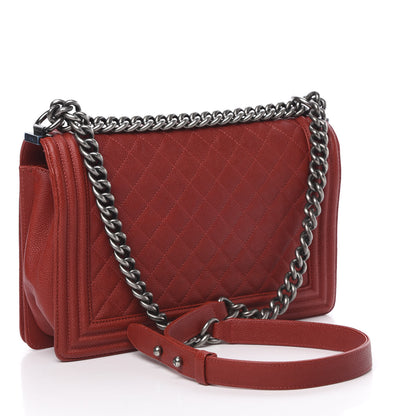Chanel Caviar Quilted New Medium Boy Flap Dark Red 2 of 16