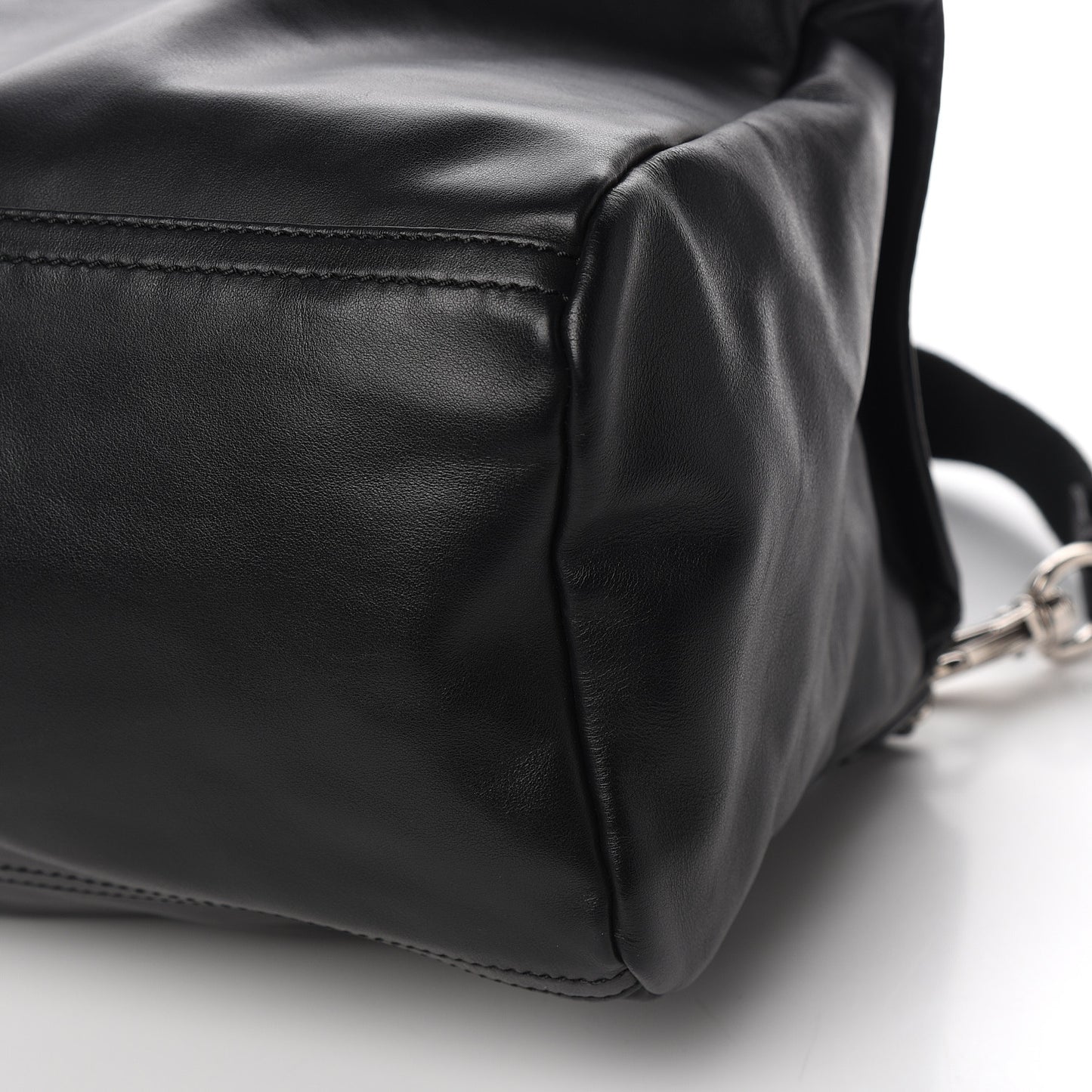 Calfskin Medium Pandora Logo Strap Black
