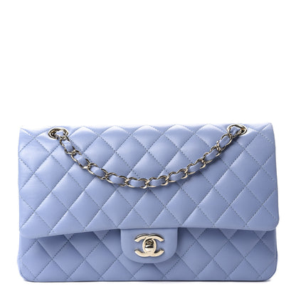 Chanel Lambskin Quilted Medium Double Flap Light Blue 1 of 11
