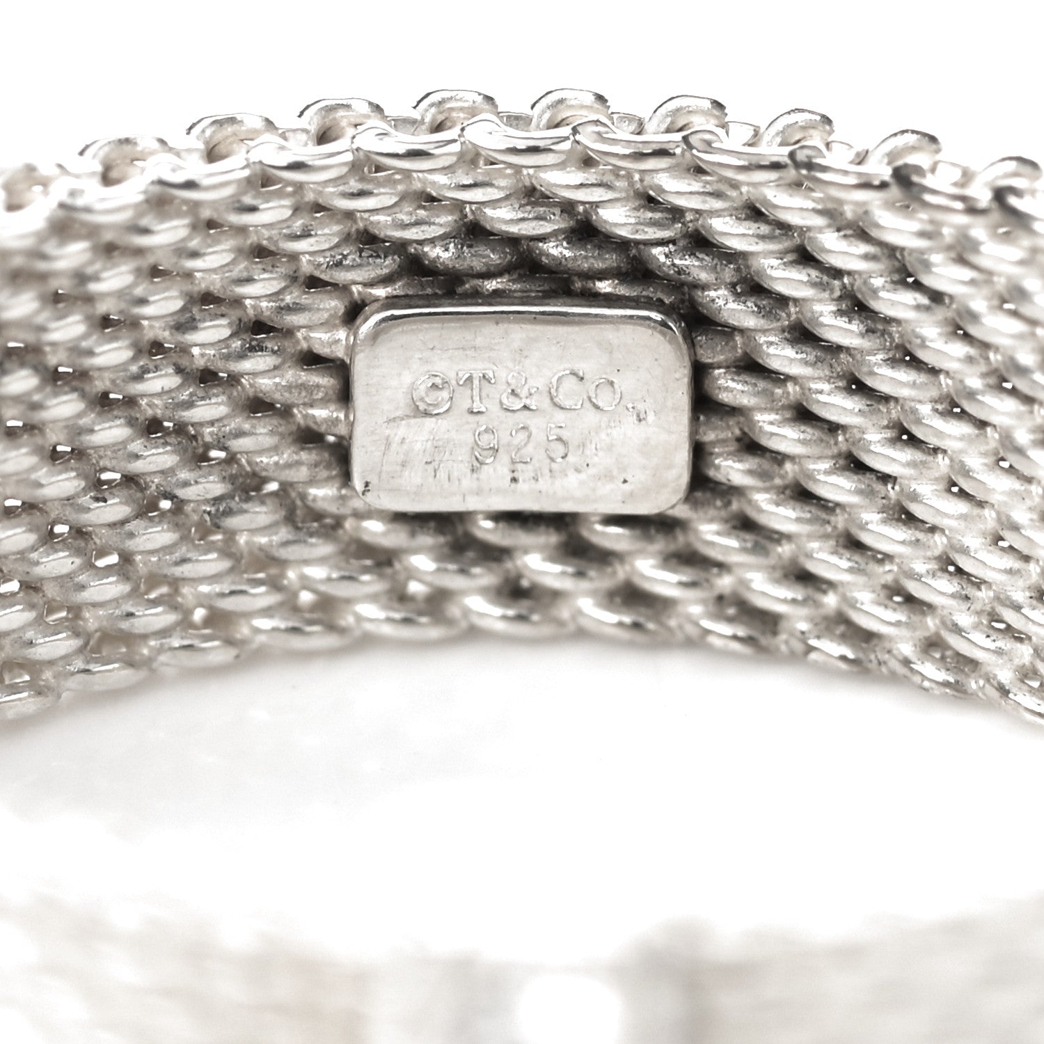 Tiffany Sterling Silver Diamond Somerset Mesh Ring 59 8.75 4 of 4
