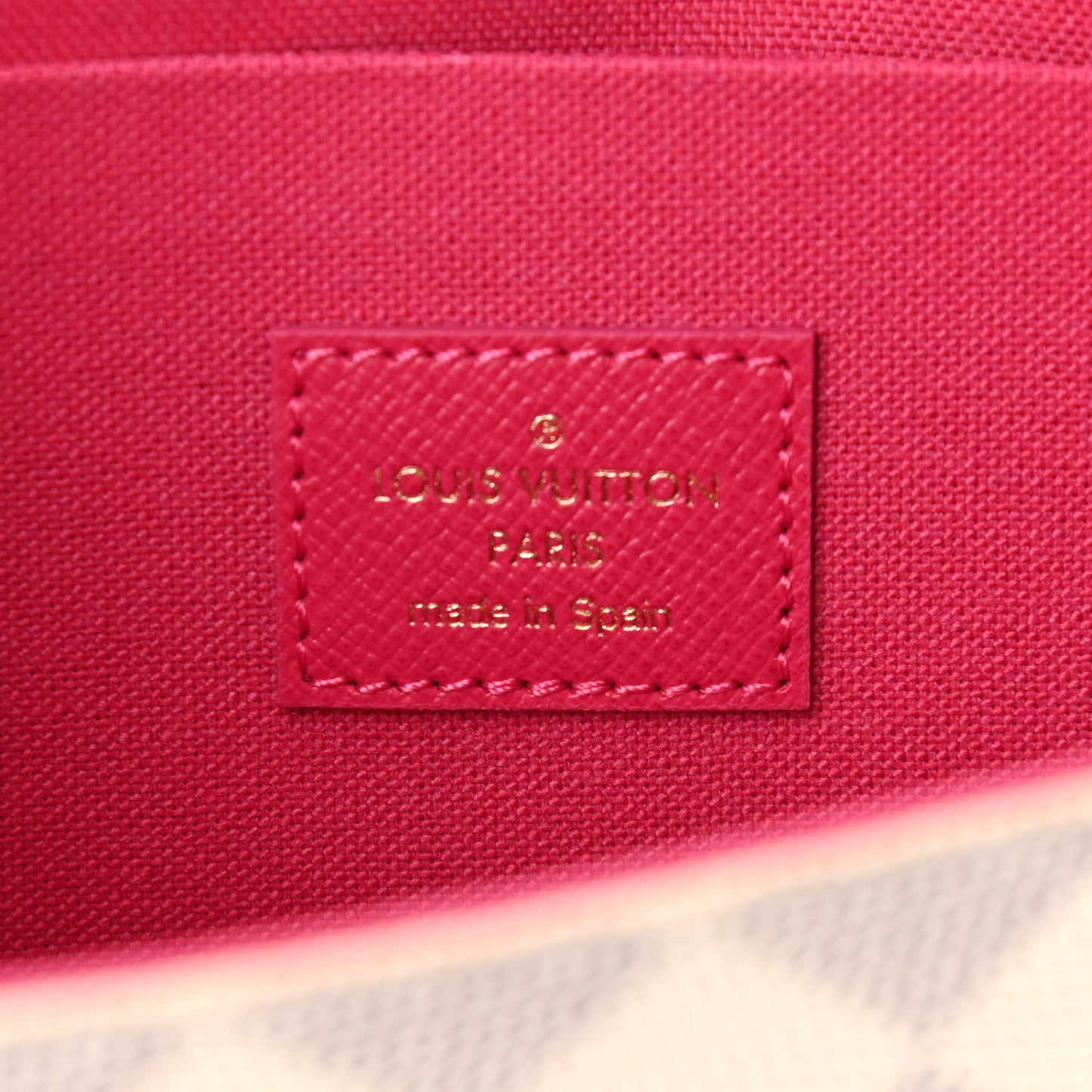Damier Azur Studded Pochette Felicie Chain Wallet Fuchsia