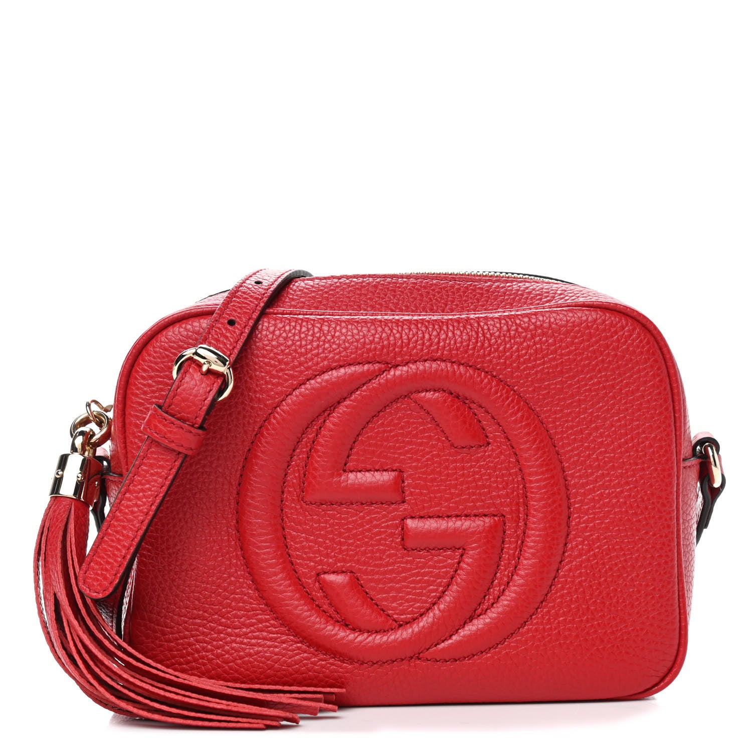 Gucci Pebbled Calfskin Small Soho Disco Bag Tabasco Red 1 of 5