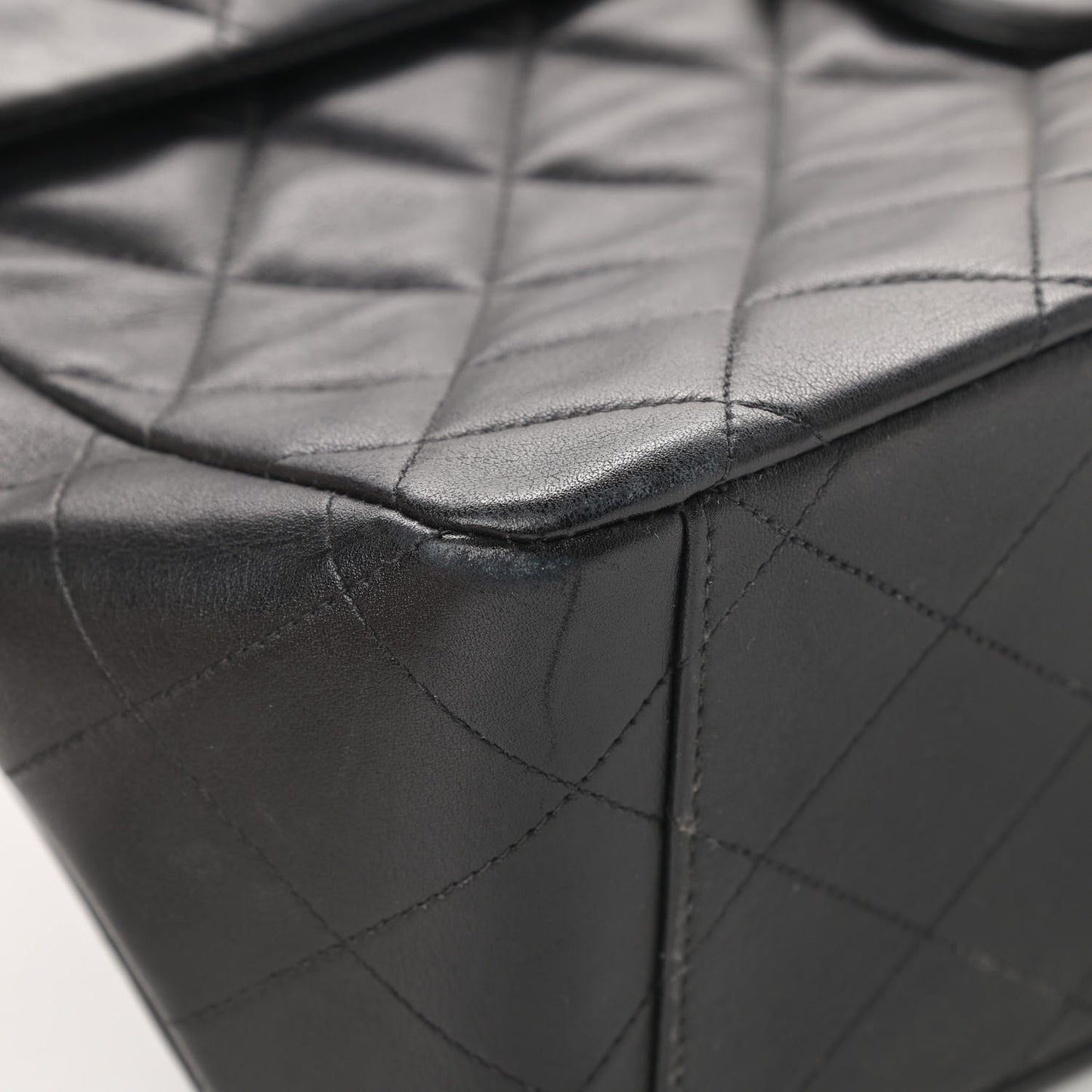 Lambskin Quilted XL Jumbo Single Flap Black