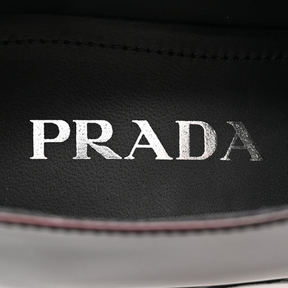 Prada Spazzolato Metal Triangle Logo 50mm Loafers 38.5 Cordovan 8 of 14