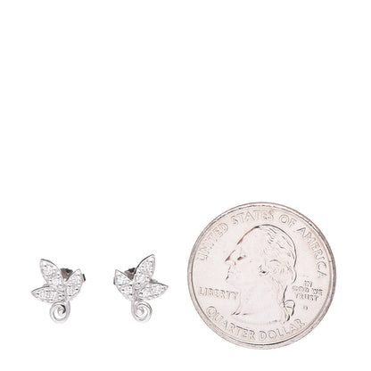 Tiffany 18K White Gold Diamond Paloma Picasso Olive Leaf Earrings 2 of 6